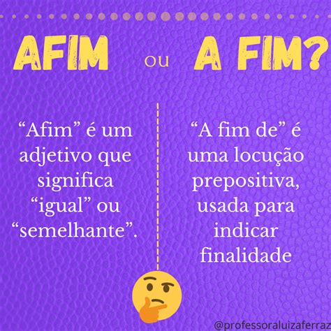 a fim ou afim diferença.